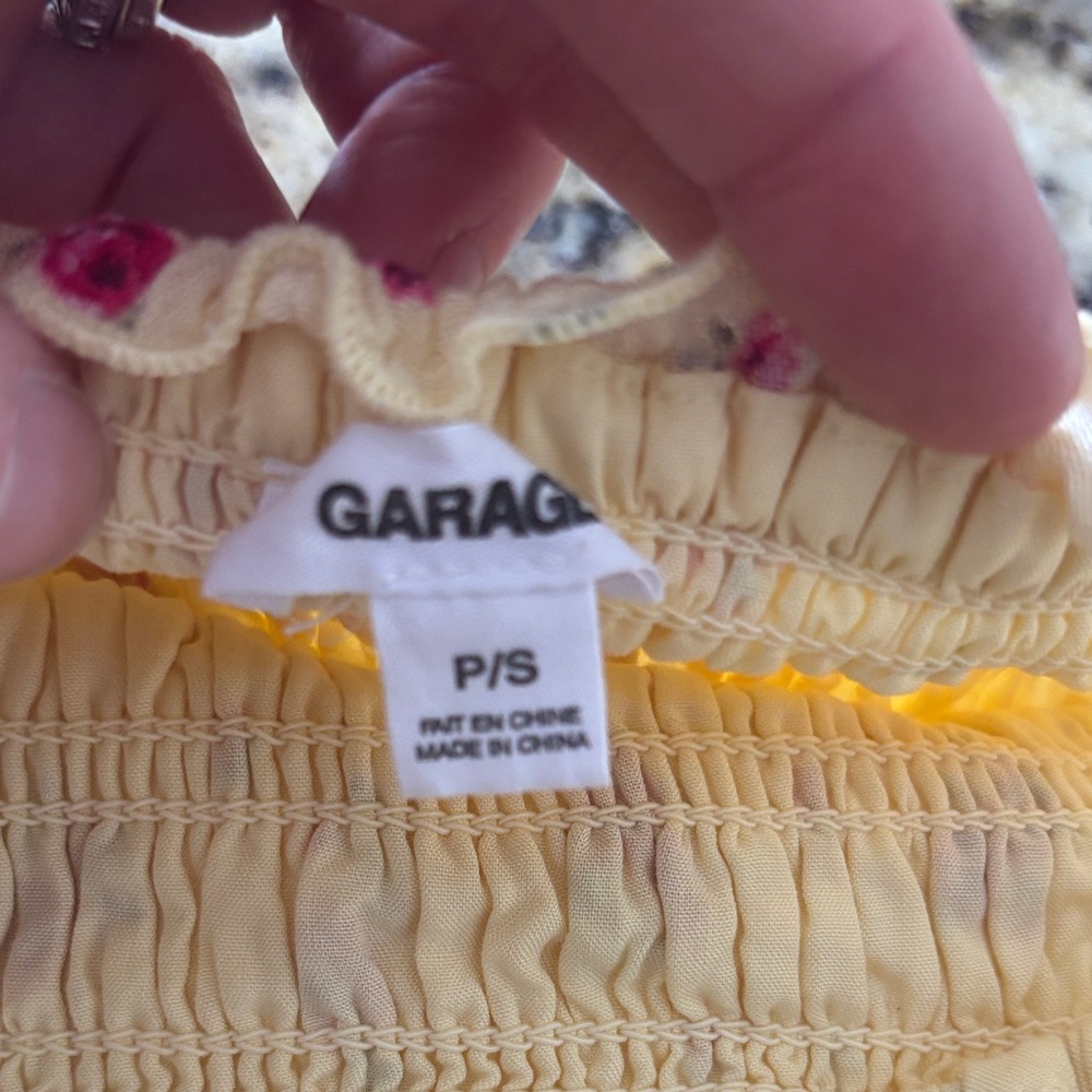 Garage Yellow Smocked Floral Dress - Picture 2 of 4